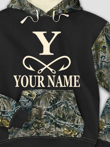 Fishing Monogram : Printed 2-Tone Camo Hoodies