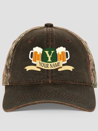 Beer Coat Of Arms : Embroidered 2-Tone Camo Hats