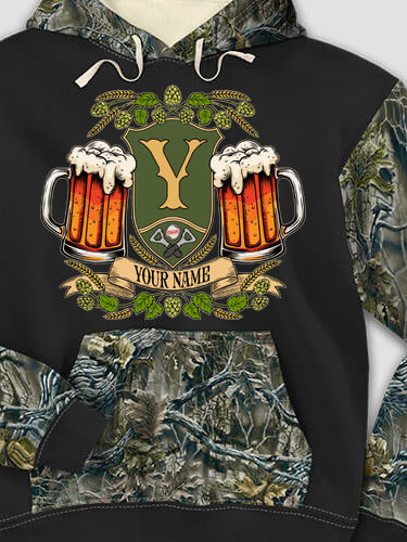 Beer Coat Of Arms : Printed 2-Tone Camo Hoodies