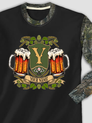 Beer Coat Of Arms : Printed 2-Tone Camo Long Sleeves