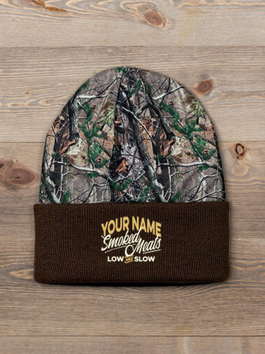 Smoked Meats : Embroidered 2-Tone Camo Cuffed Beanie