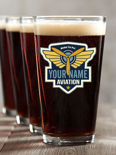 Aviation Patch : Pint Glasses - Color Printed