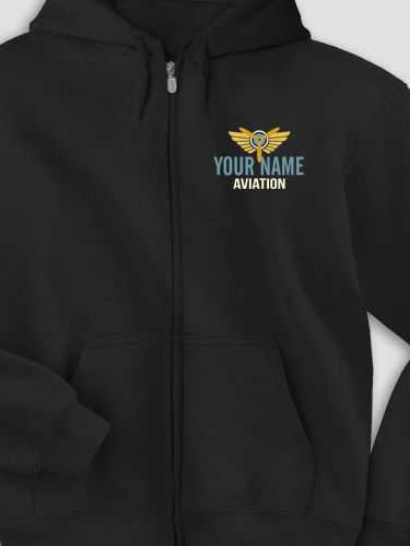 Aviation Patch : Embroidered Zip Hoodies