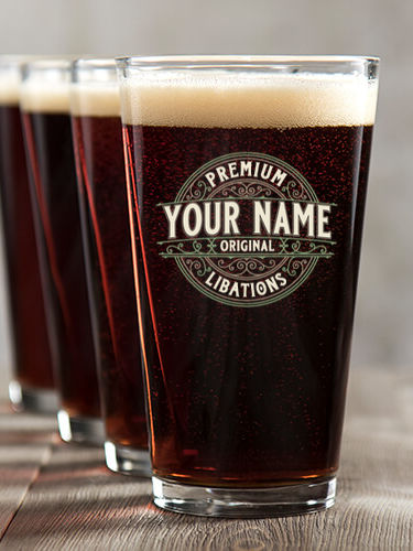 Premium Libations : Pint Glasses - Color Printed