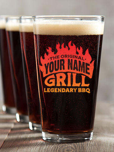 Legendary BBQ : Pint Glasses - Color Printed