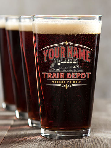 Train Depot : Pint Glasses - Color Printed