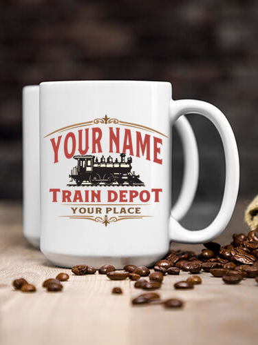 Train Depot : Ceramic Coffee Mugs