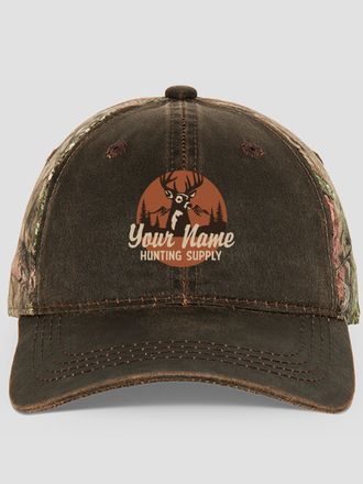 Hunting Supply : Embroidered 2-Tone Camo Hats