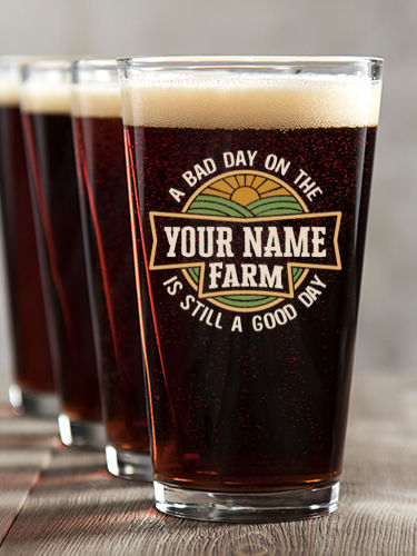 Good Day on the Farm : Pint Glasses - Color Printed