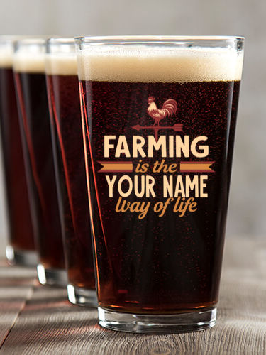 Farming Way Of Life : Pint Glasses - Color Printed