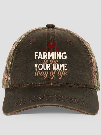 Farming Way Of Life : Embroidered 2-Tone Camo Hats