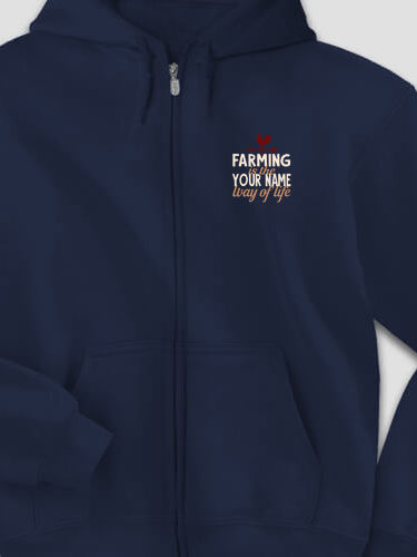 Farming Way Of Life : Embroidered Zip Hoodies
