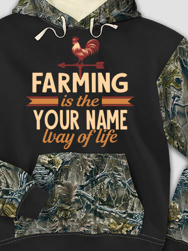 Farming Way Of Life : Printed 2-Tone Camo Hoodies
