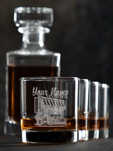 Trattoria : Decanter Rocks Glass Gift Sets - Engraved