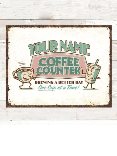 Coffee Counter : Tin Signs