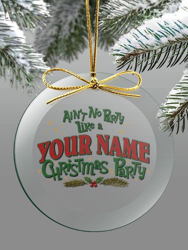 Christmas Party : 4 Inch Round Glass Ornament