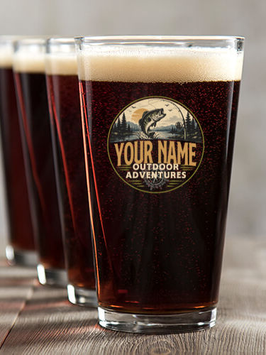 Outdoor Adventures Fishing : Pint Glasses - Color Printed