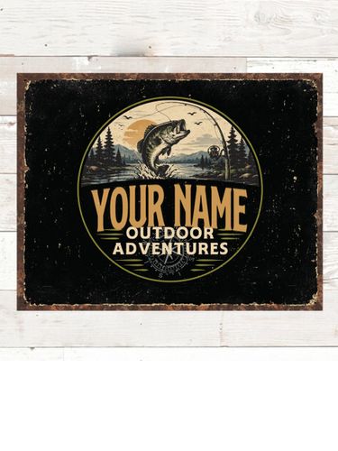 Outdoor Adventures Fishing : Tin Signs