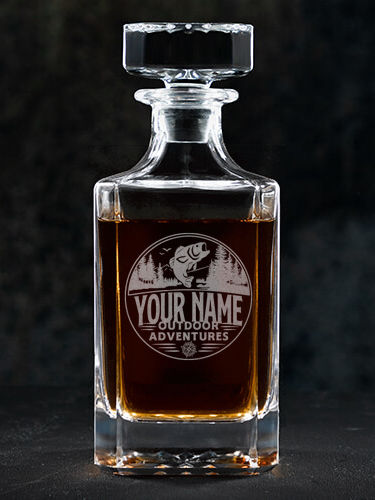 Outdoor Adventures Fishing : Whiskey Decanter - Engraved