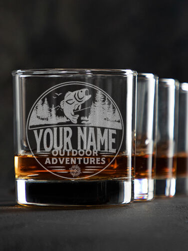 Outdoor Adventures Fishing : Rocks Glasses - Engraved